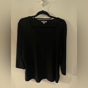 JM Collection Black Short Sleeve Blouse